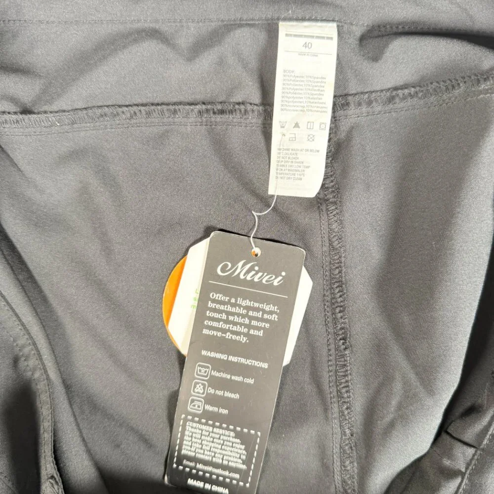 Mivei Swim Shorts Mens Water Resistant Sun Protection Light Weight Black Size 40